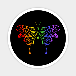 Tribal butterfly (rainbow) Magnet